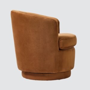 Vivienne Luxe Swivel Barrel Sofa Chair in Brown Sienna Velvet in Brown Colour - Image 5