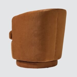 Vivienne Luxe Swivel Barrel Sofa Chair in Brown Sienna Velvet in Brown Colour - Image 6