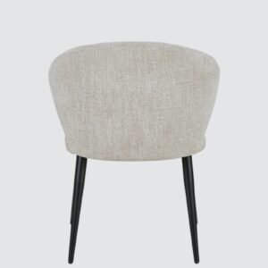 Valentina Luxe Curved Upholstered Accent Chair with Tapered Black Legs – Grey Colour - Image 6