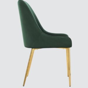 Regal Verdanza Velvet Accent Chair with Luxe Gold Metal Legs and Sculpted Mid-Back for Living Room in Green Colour - Image 6