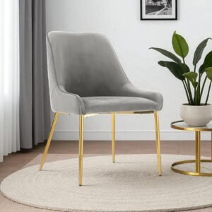 Regal Verdanza Velvet Accent Chair with Luxe Gold Metal Legs and Sculpted Mid-Back for Living Room in Green Colour - Image 1