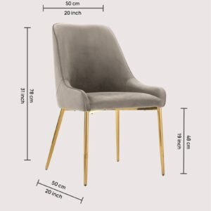 Regal Verdanza Velvet Accent Chair with Luxe Gold Metal Legs and Sculpted Mid-Back for Living Room in Green Colour - Image 2