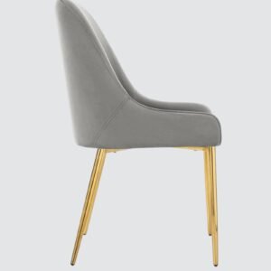Regal Verdanza Velvet Accent Chair with Luxe Gold Metal Legs and Sculpted Mid-Back for Living Room in Green Colour - Image 5