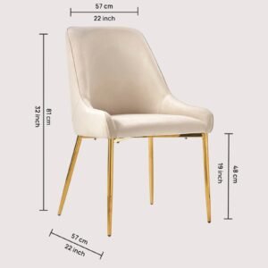 Regal Verdanza Velvet Accent Chair with Luxe Gold Metal Legs and Sculpted Mid-Back for Living Room in Green Colour - Image 2