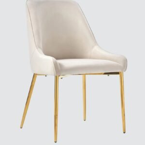 Regal Verdanza Velvet Accent Chair with Luxe Gold Metal Legs and Sculpted Mid-Back for Living Room in Green Colour - Image 3