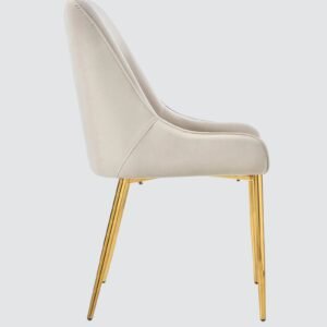 Regal Verdanza Velvet Accent Chair with Luxe Gold Metal Legs and Sculpted Mid-Back for Living Room in Green Colour - Image 5