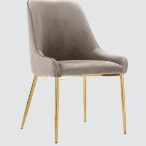 Regal Verdanza Velvet Accent Chair with Luxe Gold Metal Legs and Sculpted Mid-Back for Living Room in Green Colour - Image 2