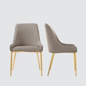 Regal Verdanza Velvet Accent Chair with Luxe Gold Metal Legs and Sculpted Mid-Back for Living Room in Green Colour - Image 5