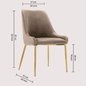 Regal Verdanza Velvet Accent Chair with Luxe Gold Metal Legs and Sculpted Mid-Back for Living Room in Green Colour - Image 6