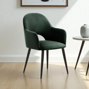 Sleek Contemporary Accent Chair with Metallic Legs in Green Colour