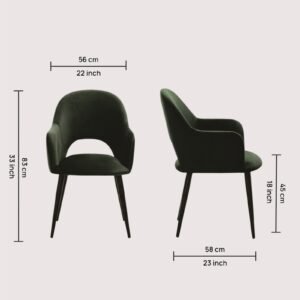 Sleek Contemporary Accent Chair with Metallic Legs in Green Colour - Image 2