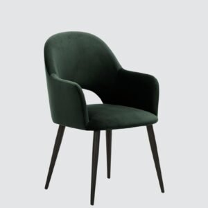 Sleek Contemporary Accent Chair with Metallic Legs in Green Colour - Image 3