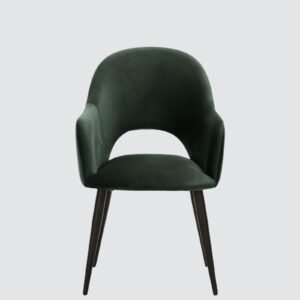 Sleek Contemporary Accent Chair with Metallic Legs in Green Colour - Image 4