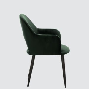 Sleek Contemporary Accent Chair with Metallic Legs in Green Colour - Image 5