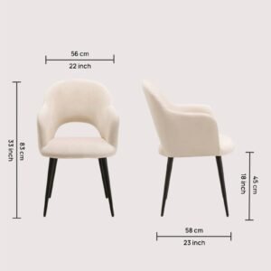 Sleek Contemporary Accent Chair with Metallic Legs in White Colour - Image 2