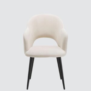 Sleek Contemporary Accent Chair with Metallic Legs in White Colour - Image 4
