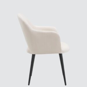 Sleek Contemporary Accent Chair with Metallic Legs in White Colour - Image 5