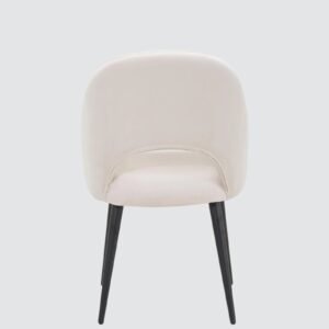 Sleek Contemporary Accent Chair with Metallic Legs in White Colour - Image 6