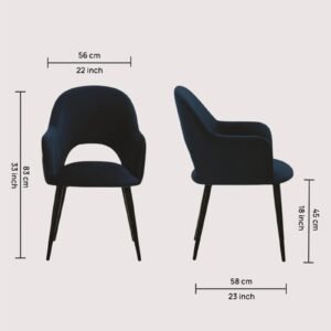 Sleek Contemporary Accent Chair with Metallic Legs in Royal Blue Colour - Image 2