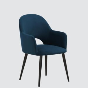 Sleek Contemporary Accent Chair with Metallic Legs in Royal Blue Colour - Image 3