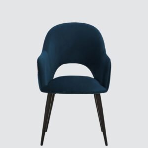 Sleek Contemporary Accent Chair with Metallic Legs in Royal Blue Colour - Image 4