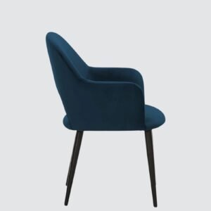 Sleek Contemporary Accent Chair with Metallic Legs in Royal Blue Colour - Image 5