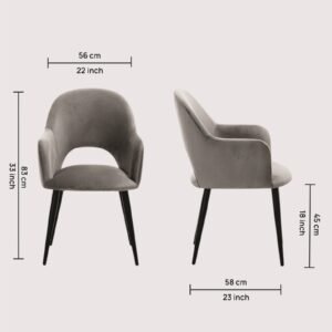 Sleek Contemporary Accent Chair with Metallic Legs in Grey Colour - Image 2
