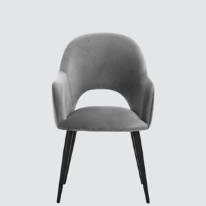 Sleek Contemporary Accent Chair with Metallic Legs in Grey Colour - Image 4