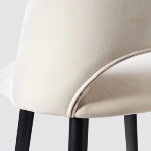 Avant-Garde Luxe Upholstered Bar Chair with Sculpted Metallic Base in Beige Colour - Image 6