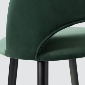 Avant-Garde Luxe Upholstered Bar Chair with Sculpted Metallic Base in Green Colour - Image 6