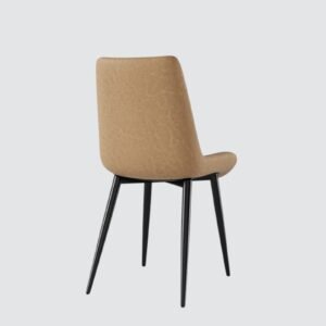 The Urban Cognac Luxe Dining Chair With Leatherette Upholstery with Off White Colour - Image 6