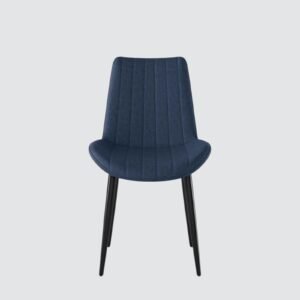The Urban Cognac Luxe Dining Chair With Leatherette Upholstery with Navy Blue Colour - Image 4