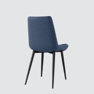 The Urban Cognac Luxe Dining Chair With Leatherette Upholstery with Navy Blue Colour - Image 6