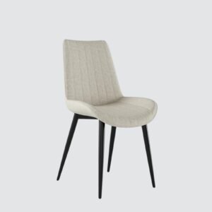 The Urban Cognac Luxe Dining Chair With Leatherette Upholstery With Off White Colour - Image 3