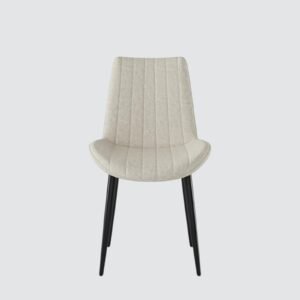 The Urban Cognac Luxe Dining Chair With Leatherette Upholstery With Off White Colour - Image 4