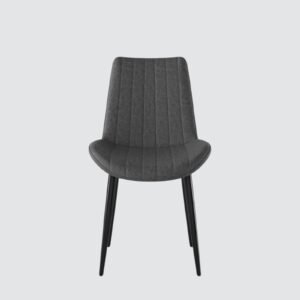 The Urban Cognac Luxe Dining Chair With Leatherette Upholstery With Black Colour - Image 4
