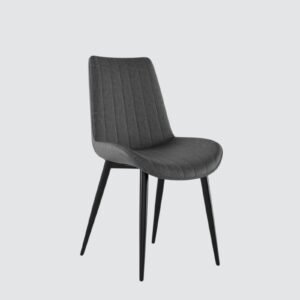 The Urban Cognac Luxe Dining Chair With Leatherette Upholstery With Black Colour - Image 5