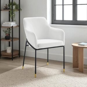 The Elarion Classic-Modern Fusion Chair in Leatherette Upholstery with White Colour - Image 1