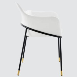 The Elarion Classic-Modern Fusion Chair in Leatherette Upholstery with White Colour - Image 5