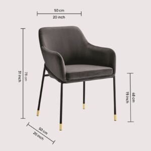 The Elarion Classic-Modern Fusion Chair in Leatherette Upholstery with Black Colour - Image 2