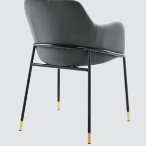 The Elarion Classic-Modern Fusion Chair in Leatherette Upholstery with Black Colour - Image 6