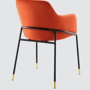 The Elarion Classic-Modern Fusion Chair in Leatherette Upholstery with Orange Colour - Image 6