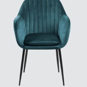 Modern Bellagio Deep Teal Velvet Accent Chair with Teal Blue Colour - Image 4