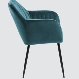 Modern Bellagio Deep Teal Velvet Accent Chair with Teal Blue Colour - Image 5