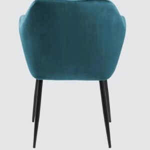 Modern Bellagio Deep Teal Velvet Accent Chair with Teal Blue Colour - Image 6