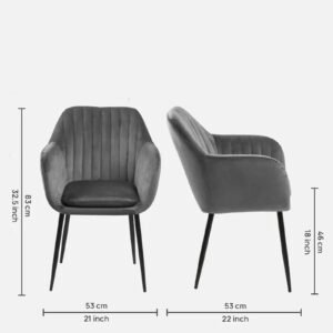 Modern Bellagio Velvet Accent Chair with Black Colour - Image 2