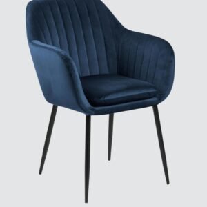 Modern Bellagio Velvet Accent Chair with Navy Blue Colour - Image 3