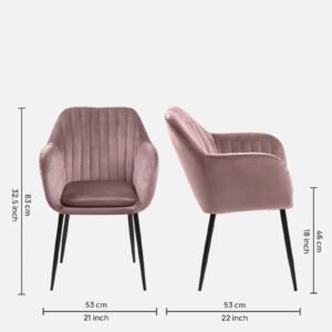 Modern Bellagio Velvet Accent Chair with Pink Colour - Image 4