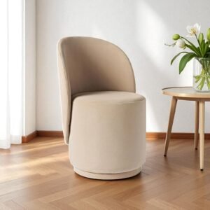 The Elowen Harmony Curve Chair – Modern Minimalist Design in Cream Colour - Image 1