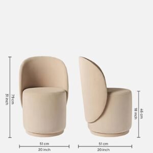 The Elowen Harmony Curve Chair – Modern Minimalist Design in Cream Colour - Image 2